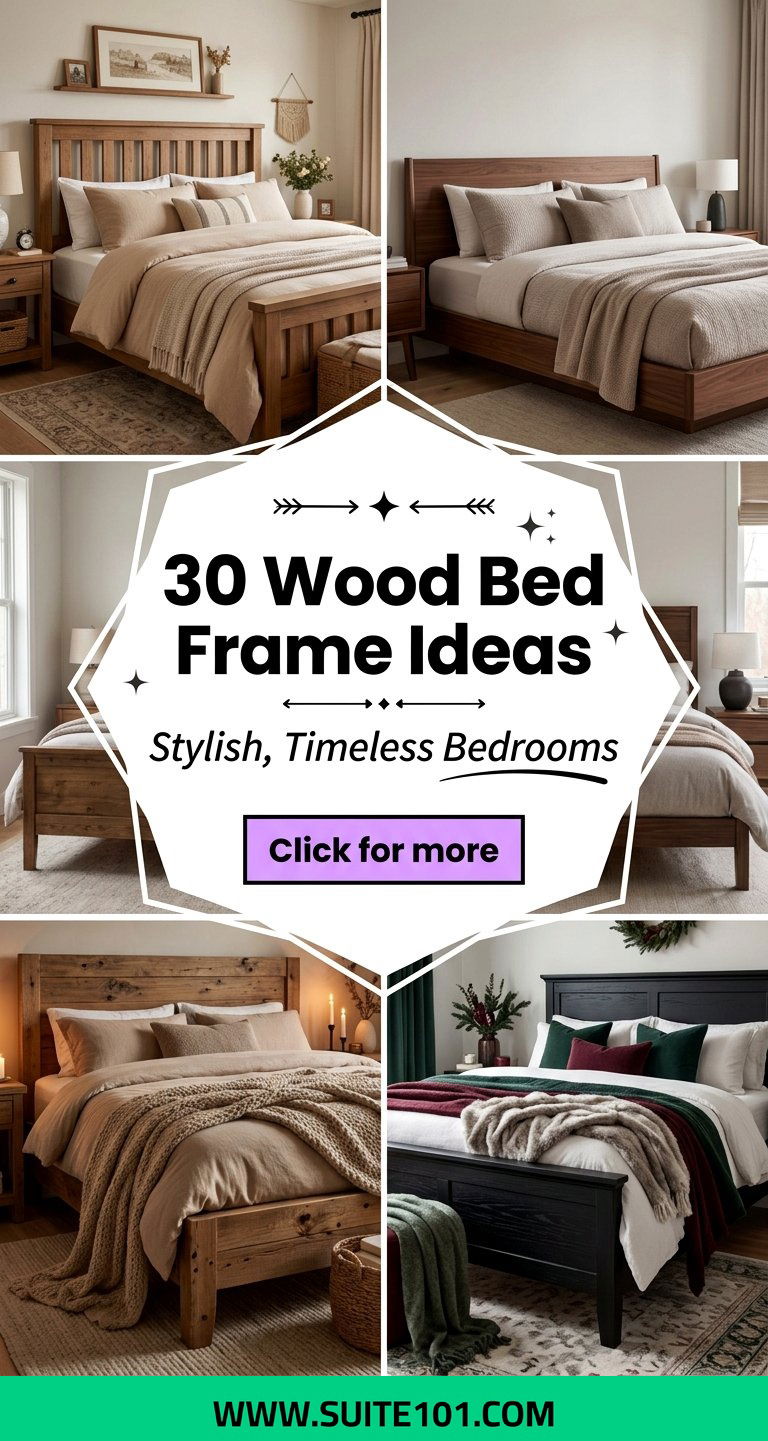 30 Wood Bed Frame Ideas for Stylish Timeless Bedrooms - 30 Wood Bed Frame Ideas for Stylish, Timeless Bedrooms