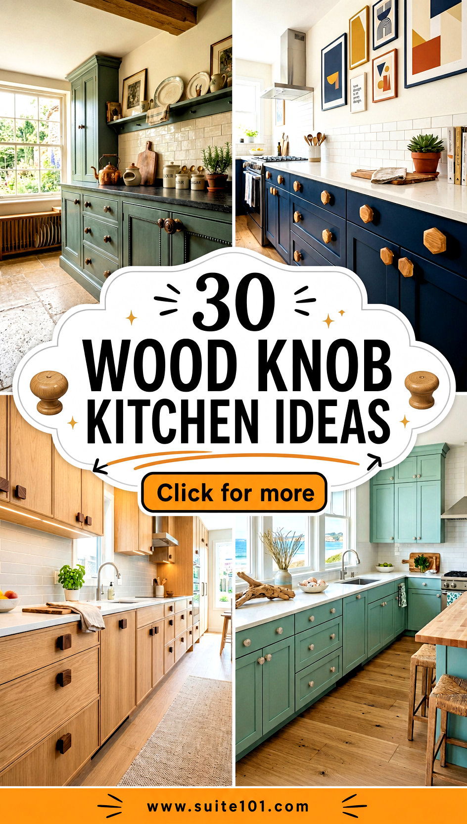 30 Wood Knob Kitchen Ideas to Upgrade Cabinets Beautifully - 30 Wood Knob Kitchen Ideas to Upgrade Cabinets Beautifully