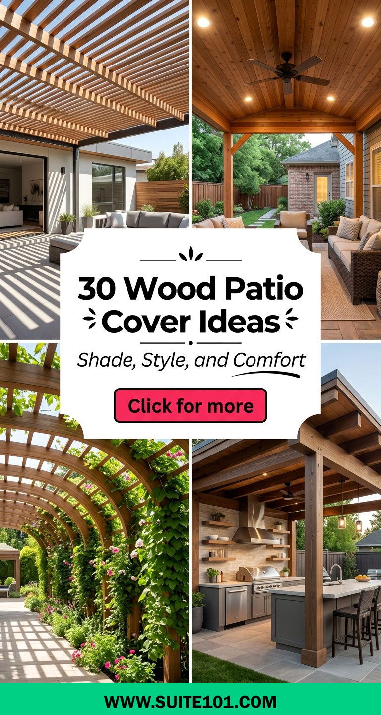 30 Wood Patio Cover Ideas for Shade Style and Comfort - 30 Wood Patio Cover Ideas for Shade, Style, and Comfort