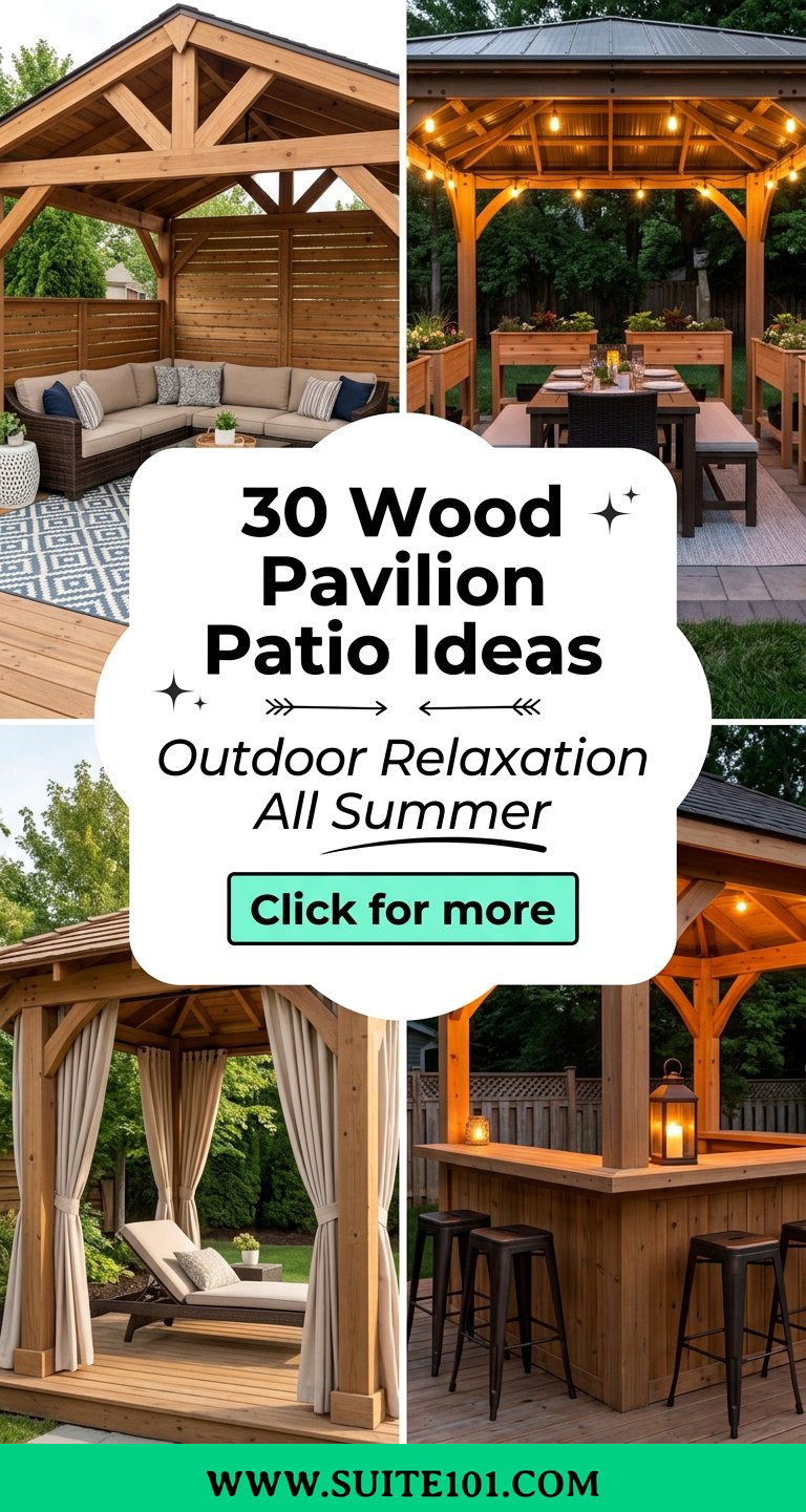 30 Wood Pavilion Patio Ideas for Outdoor Relaxation All Summer - 30 Wood Pavilion Patio Ideas for Outdoor Relaxation All Summer