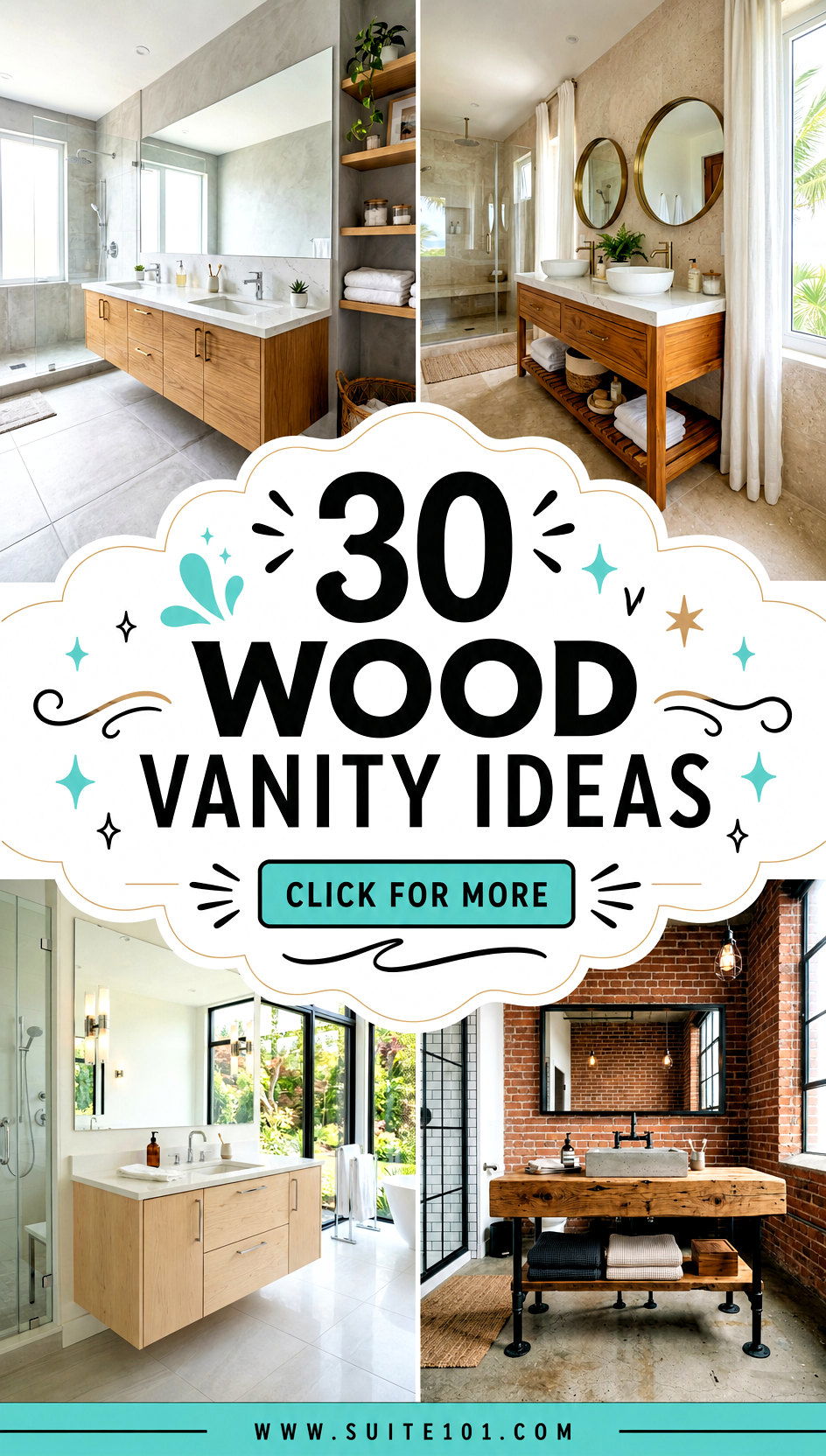 30 Wood Vanity Ideas to Upgrade Your Bathrooms Style and Storage - 30 Wood Vanity Ideas to Upgrade Your Bathroom's Style and Storage