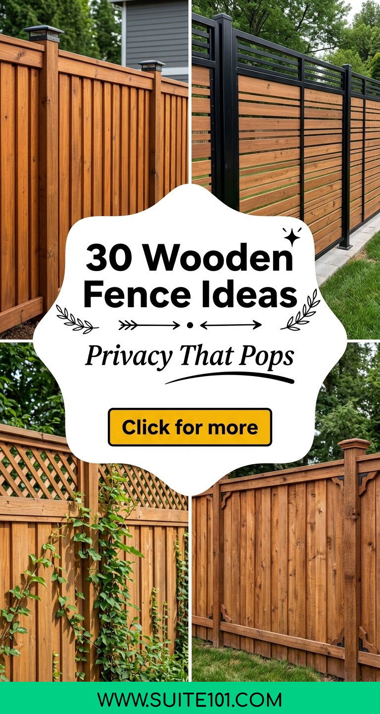 30 Wooden Fence Ideas for Privacy Style and Curb Appeal - 30 Wooden Fence Ideas for Privacy, Style, and Curb Appeal