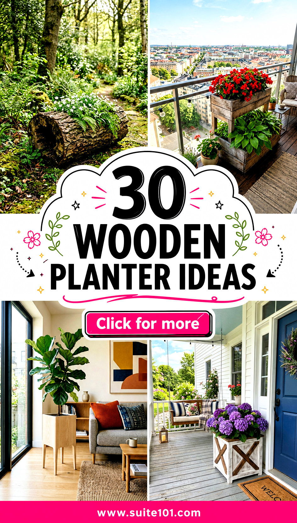 30 Wooden Planter Ideas to Beautify Balconies Beds and Paths - 30 Wooden Planter Ideas to Beautify Balconies, Beds, and Paths