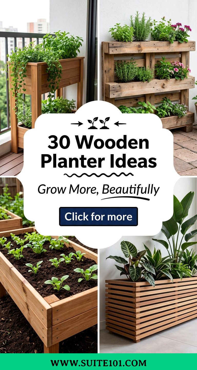 30 Wooden Planter Ideas to Beautify Balconies Beds and Paths - 30 Wooden Planter Ideas to Beautify Balconies, Beds, and Paths