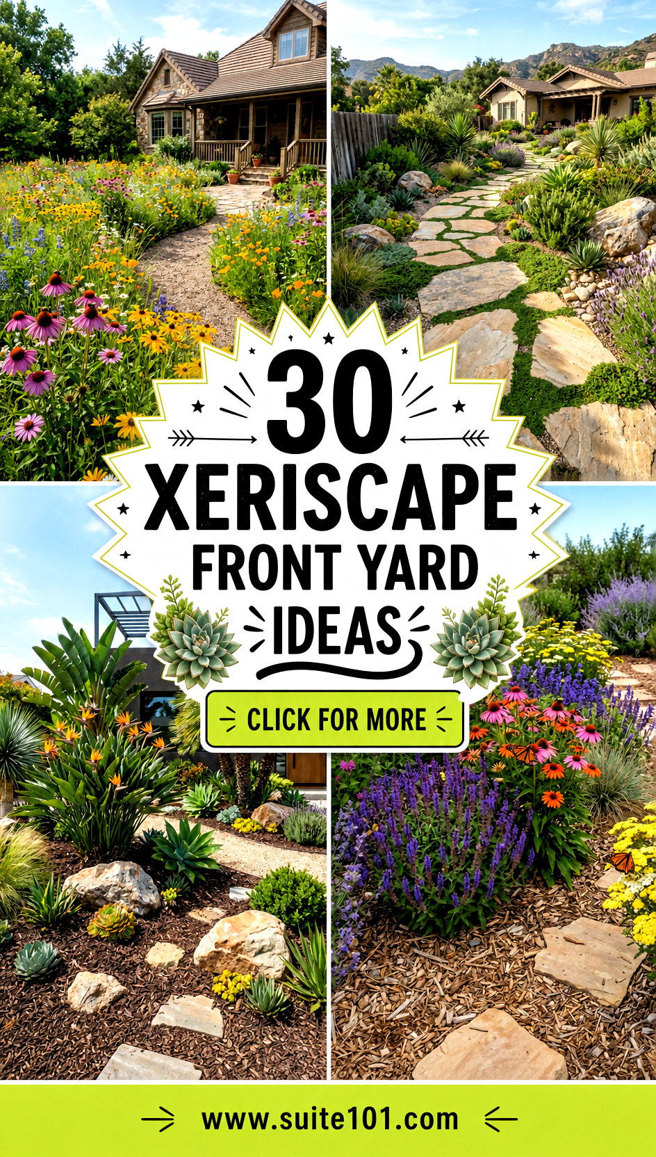 30 Xeriscape Front Yard Ideas for a Water-Wise Beautiful Home - 30 Xeriscape Front Yard Ideas for a Water-Wise, Beautiful Home