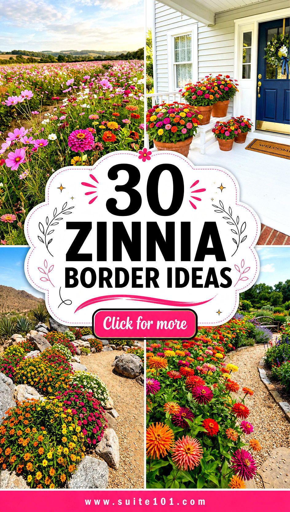 30 Zinnia Border Ideas for Colorful Blooms That Last Long - 30 Zinnia Border Ideas for Colorful Blooms That Last Long