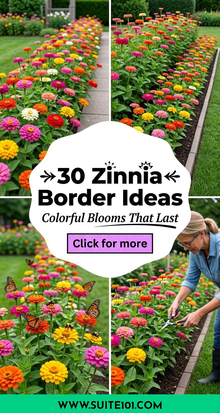 30 Zinnia Border Ideas for Colorful Blooms That Last Long - 30 Zinnia Border Ideas for Colorful Blooms That Last Long