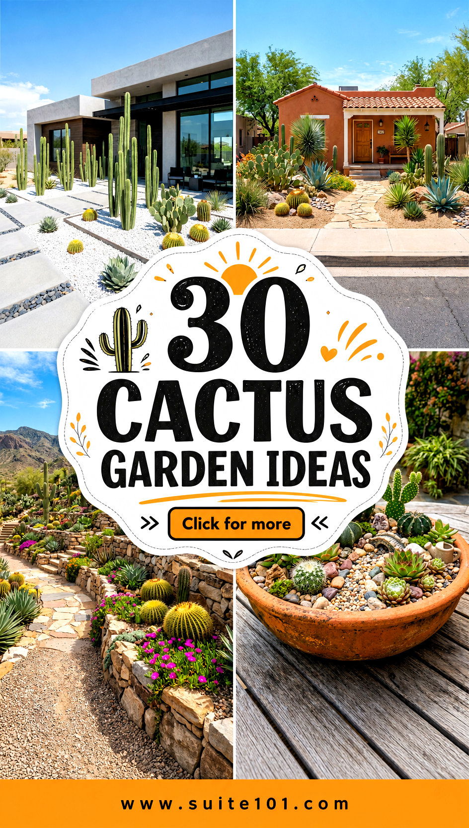 30 cactus garden ideas for Low-Water Color and Bold Desert Texture - 30 cactus garden ideas for Low-Water Color and Bold Desert Texture