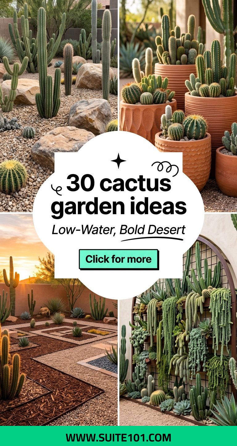 30 cactus garden ideas for Low-Water Color and Bold Desert Texture - 30 cactus garden ideas for Low-Water Color and Bold Desert Texture