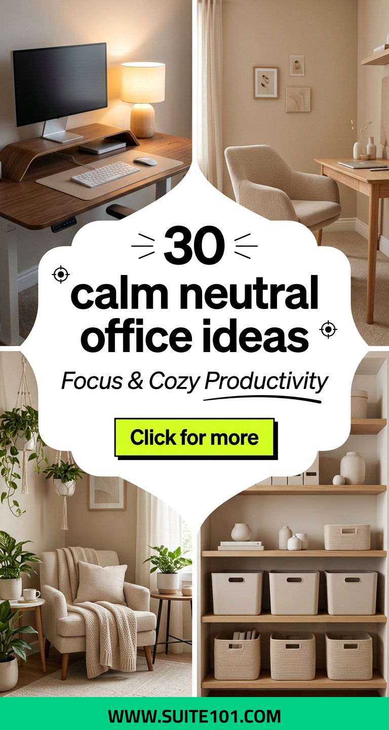 30 calm neutral office ideas for Focus and Cozy Productivity - 30 calm neutral office ideas for Focus and Cozy Productivity
