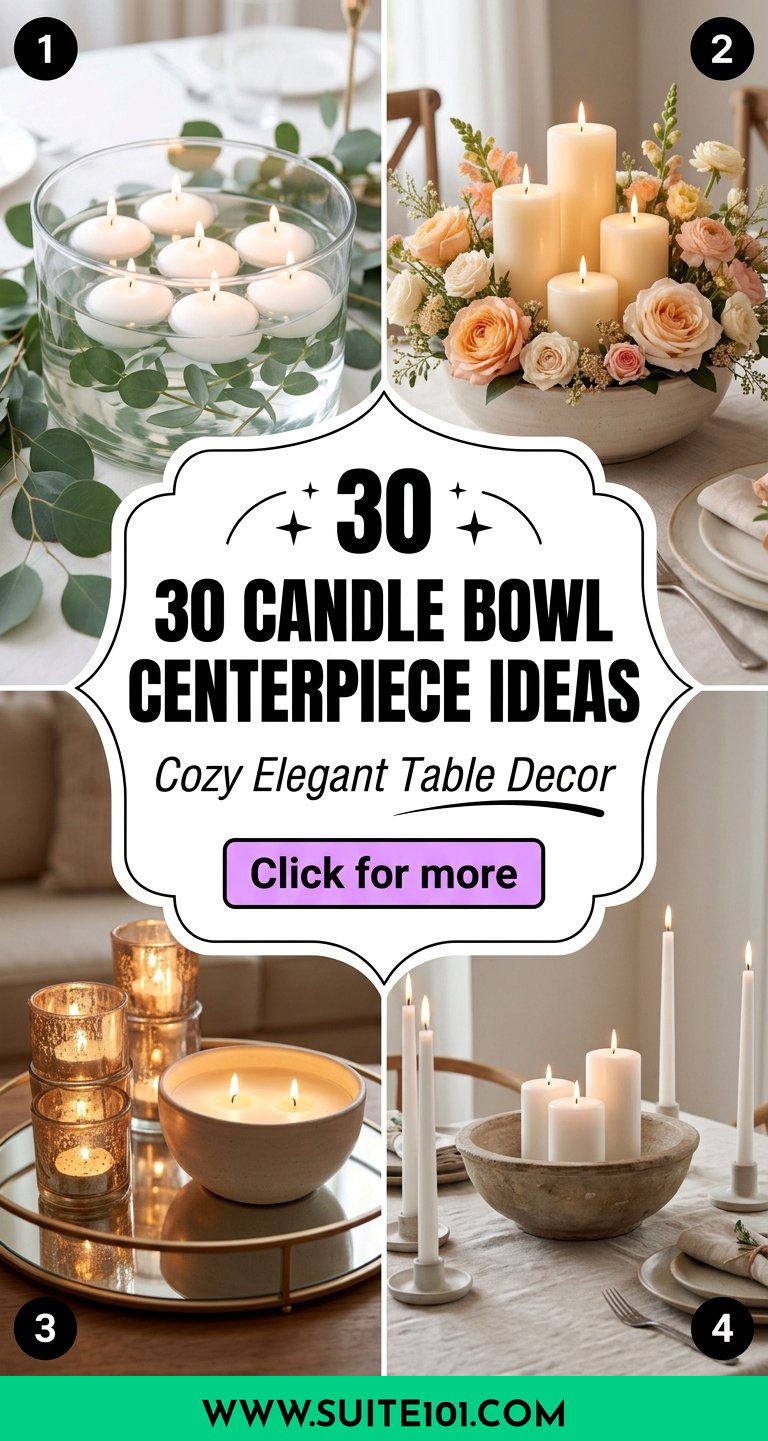 30 candle bowl centerpiece ideas for cozy elegant table decor - 30 candle bowl centerpiece ideas for cozy, elegant table decor