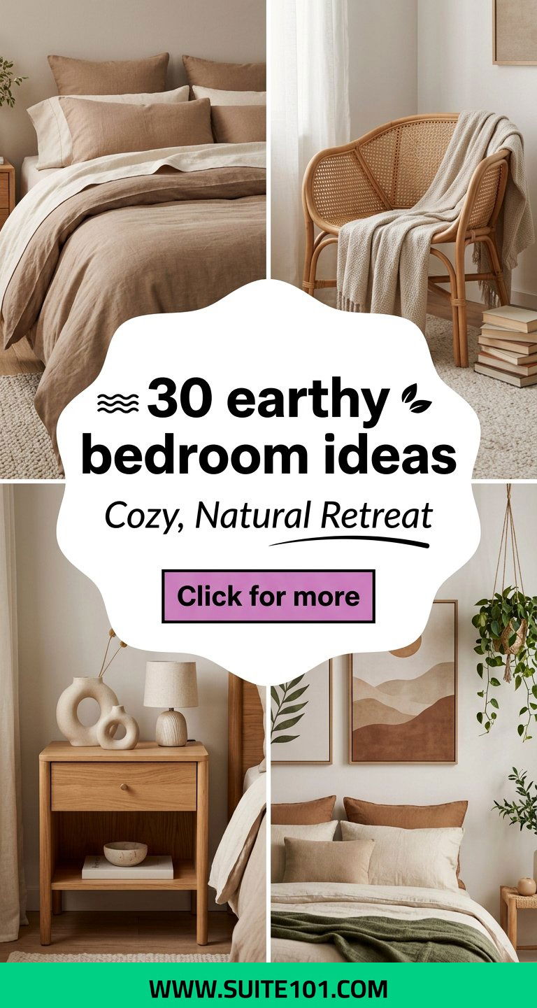 30 earthy bedroom ideas for a Cozy Natural Retreat Today - 30 earthy bedroom ideas for a Cozy, Natural Retreat Today