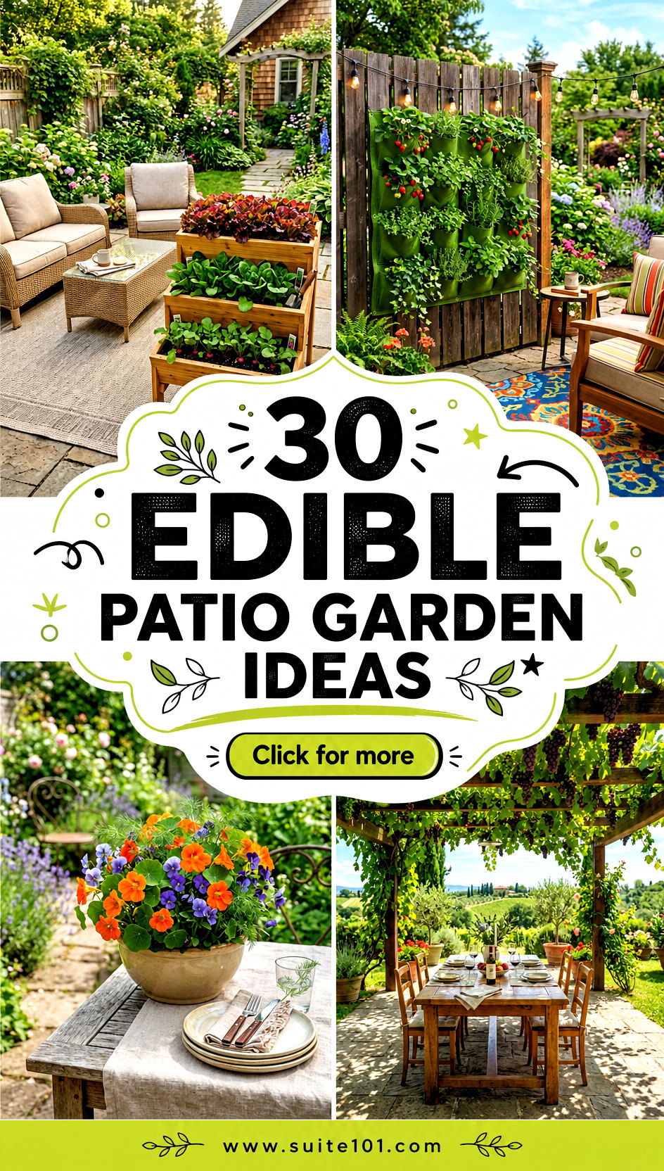 30 edible patio garden ideas for Herbs and Flowers in Pots - 30 edible patio garden ideas for Herbs and Flowers in Pots