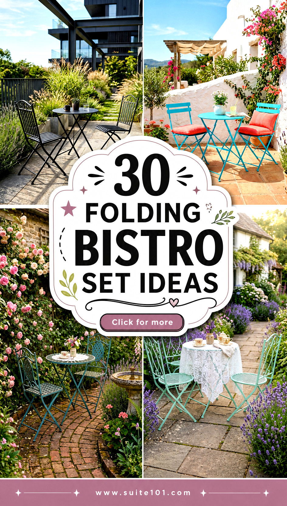 30 folding bistro set ideas for Small Patios and Balconies - 30 folding bistro set ideas: for Small Patios and Balconies