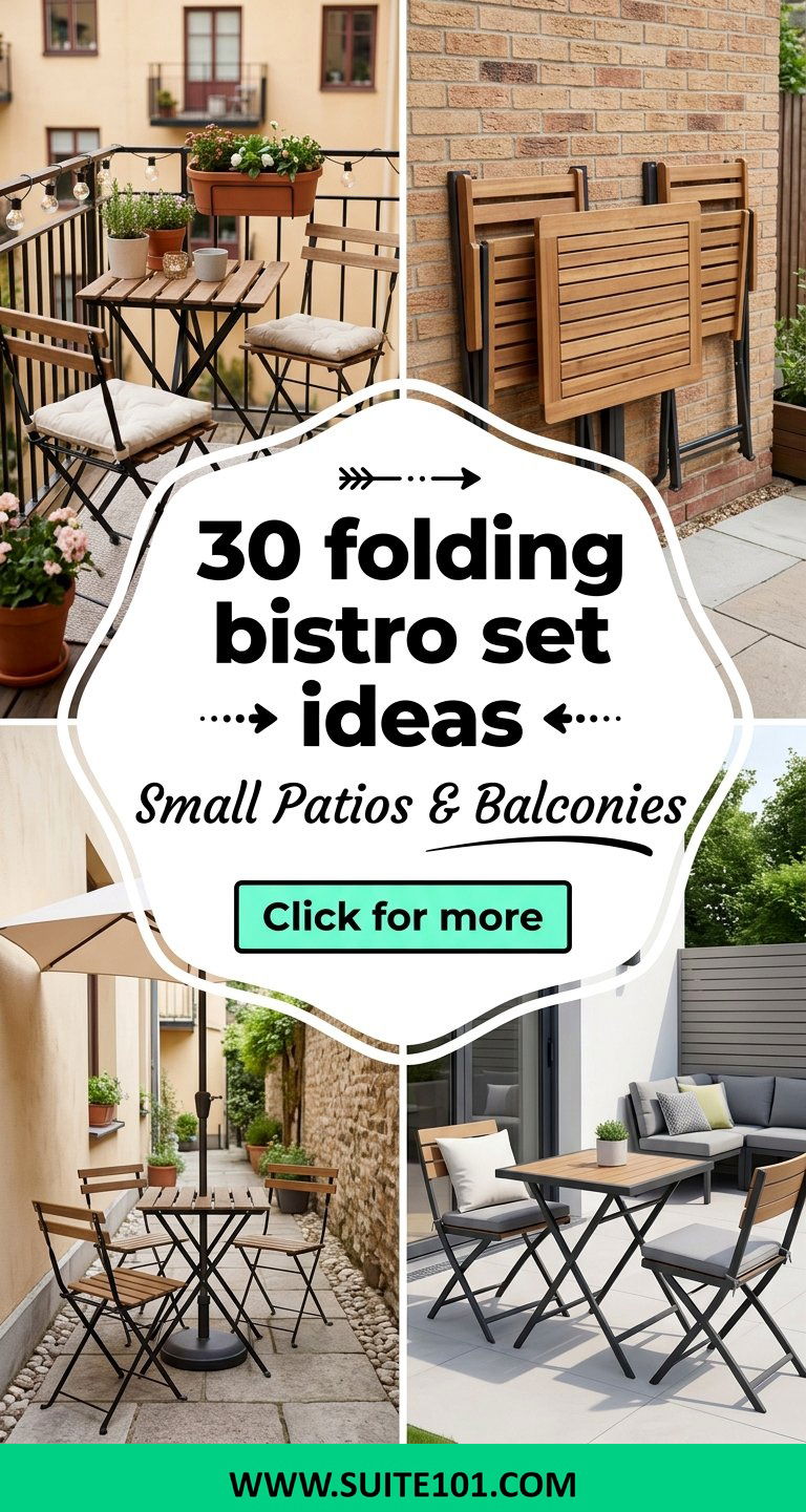 30 folding bistro set ideas for Small Patios and Balconies - 30 folding bistro set ideas: for Small Patios and Balconies