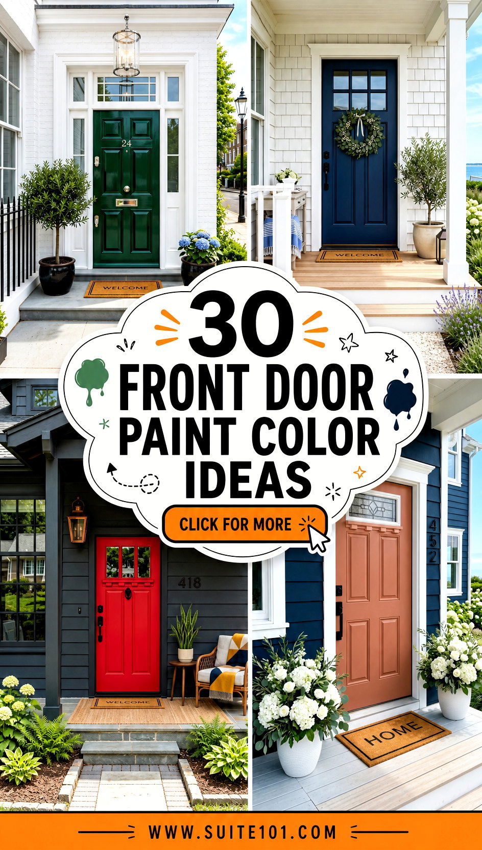 30 front door paint color ideas bold welcomes for every home - 30 front door paint color ideas: bold welcomes for every home