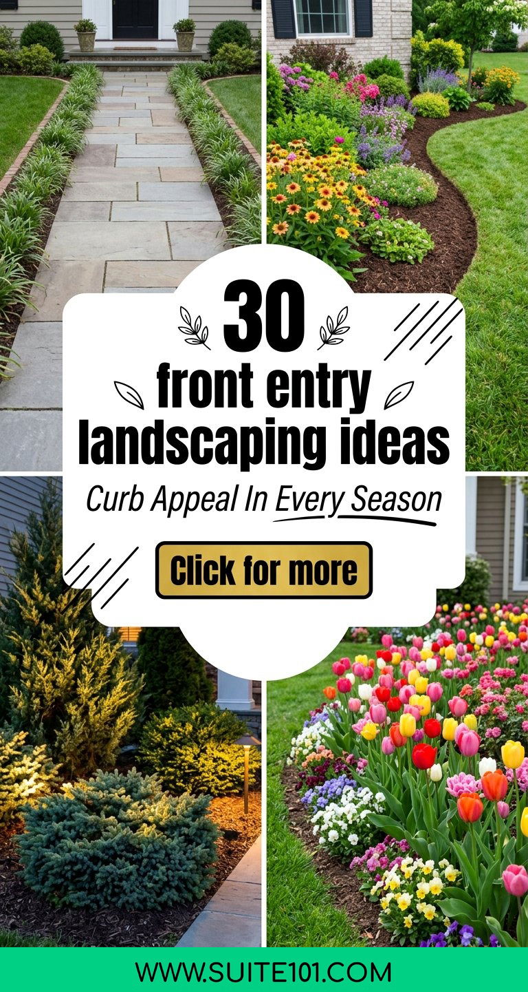 30 front entry landscaping ideas curb appeal in every season - 30 front entry landscaping ideas: curb appeal in every season