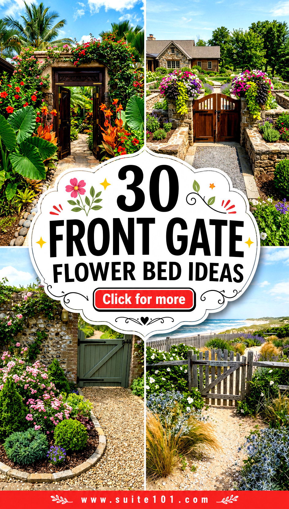 30 front gate flower bed ideas colorful borders that pop - 30 front gate flower bed ideas: colorful borders that pop