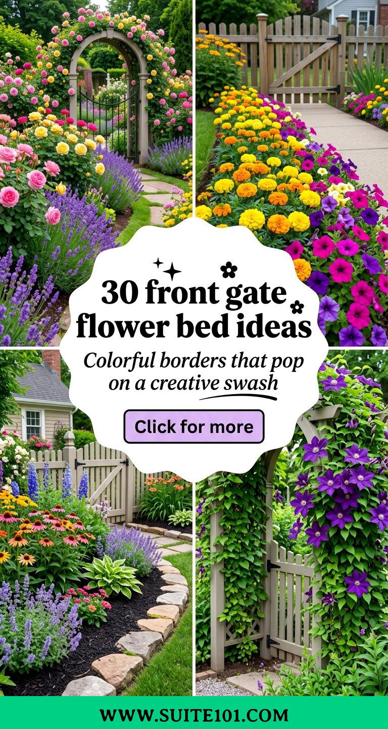 30 front gate flower bed ideas colorful borders that pop - 30 front gate flower bed ideas: colorful borders that pop
