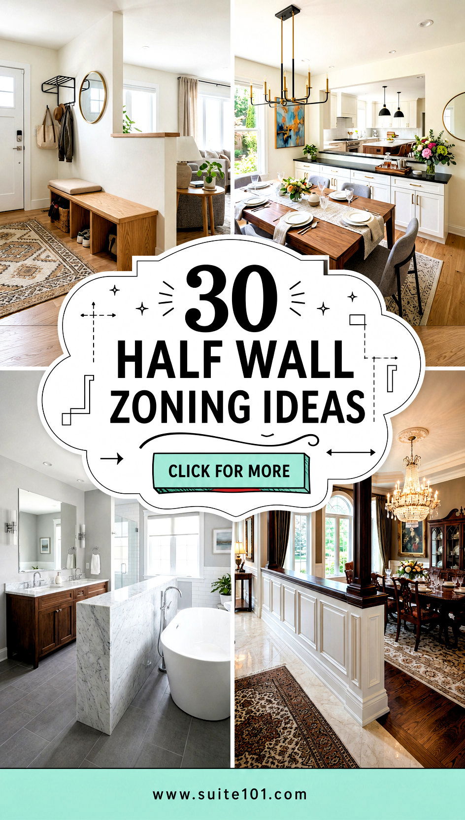 30 half wall zoning ideas for Open Plans With Privacy Anywhere - 30 half wall zoning ideas for Open Plans With Privacy Anywhere