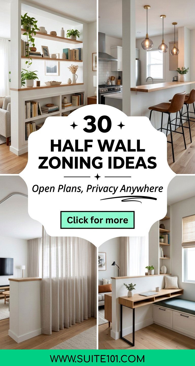 30 half wall zoning ideas for Open Plans With Privacy Anywhere - 30 half wall zoning ideas for Open Plans With Privacy Anywhere
