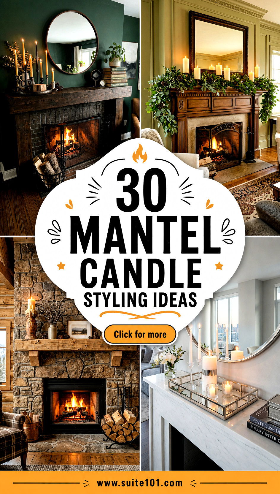 30 mantel candle styling ideas for Cozy Elegant Nights - 30 mantel candle styling ideas for Cozy, Elegant Nights