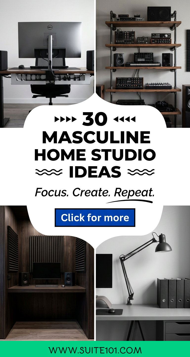30 masculine home studio ideas for a Sleek Focused Setup - 30 masculine home studio ideas for a Sleek, Focused Setup