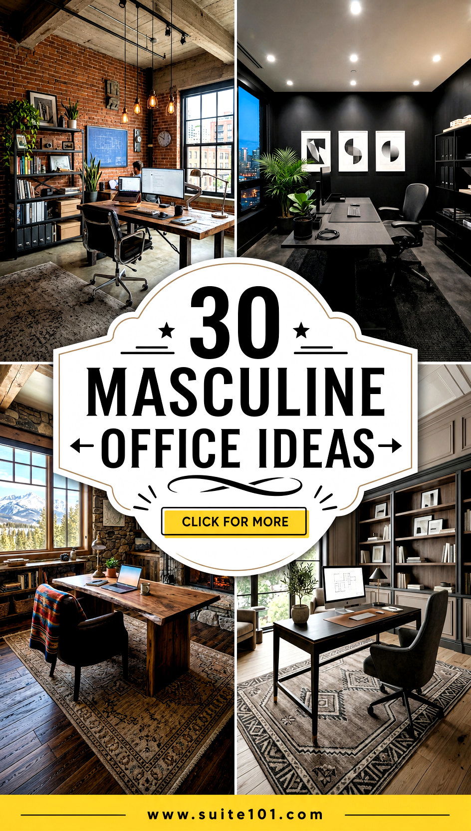 30 masculine office ideas for a Powerful Productive Workspace - 30 masculine office ideas for a Powerful, Productive Workspace