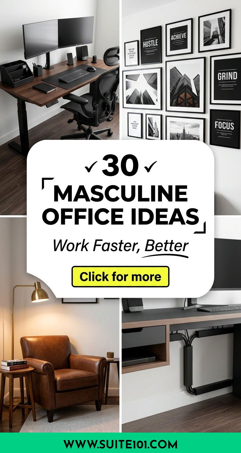 30 masculine office ideas for a Powerful Productive Workspace - 30 masculine office ideas for a Powerful, Productive Workspace