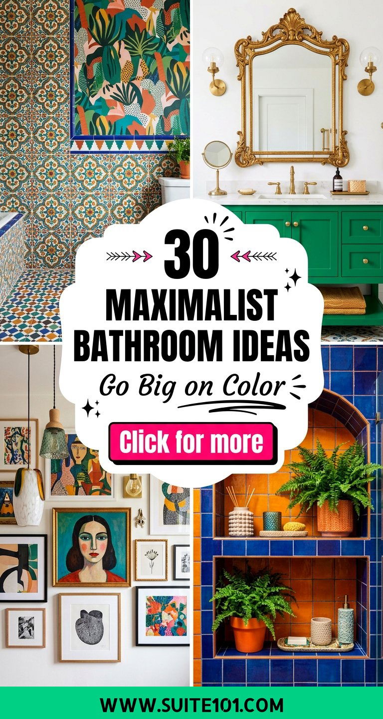 30 maximalist bathroom ideas to Go Big on Color and Texture - 30 maximalist bathroom ideas to Go Big on Color and Texture