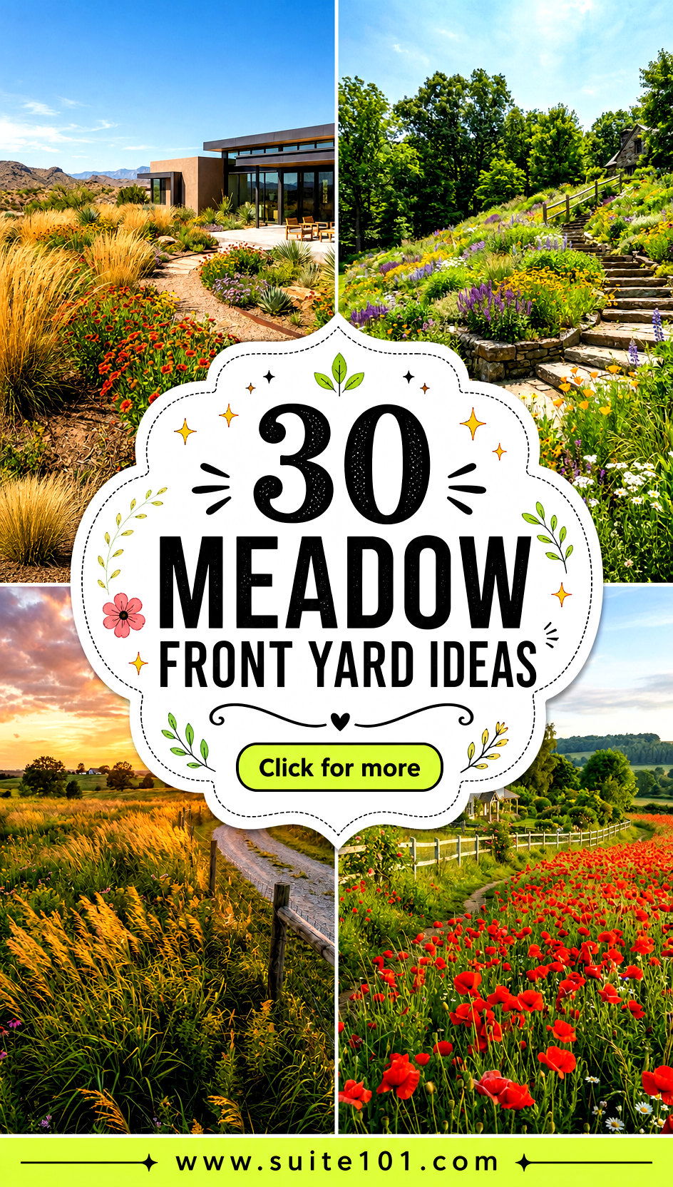 30 meadow front yard ideas for Instant Curb Appeal - 30 meadow front yard ideas for Instant Curb Appeal