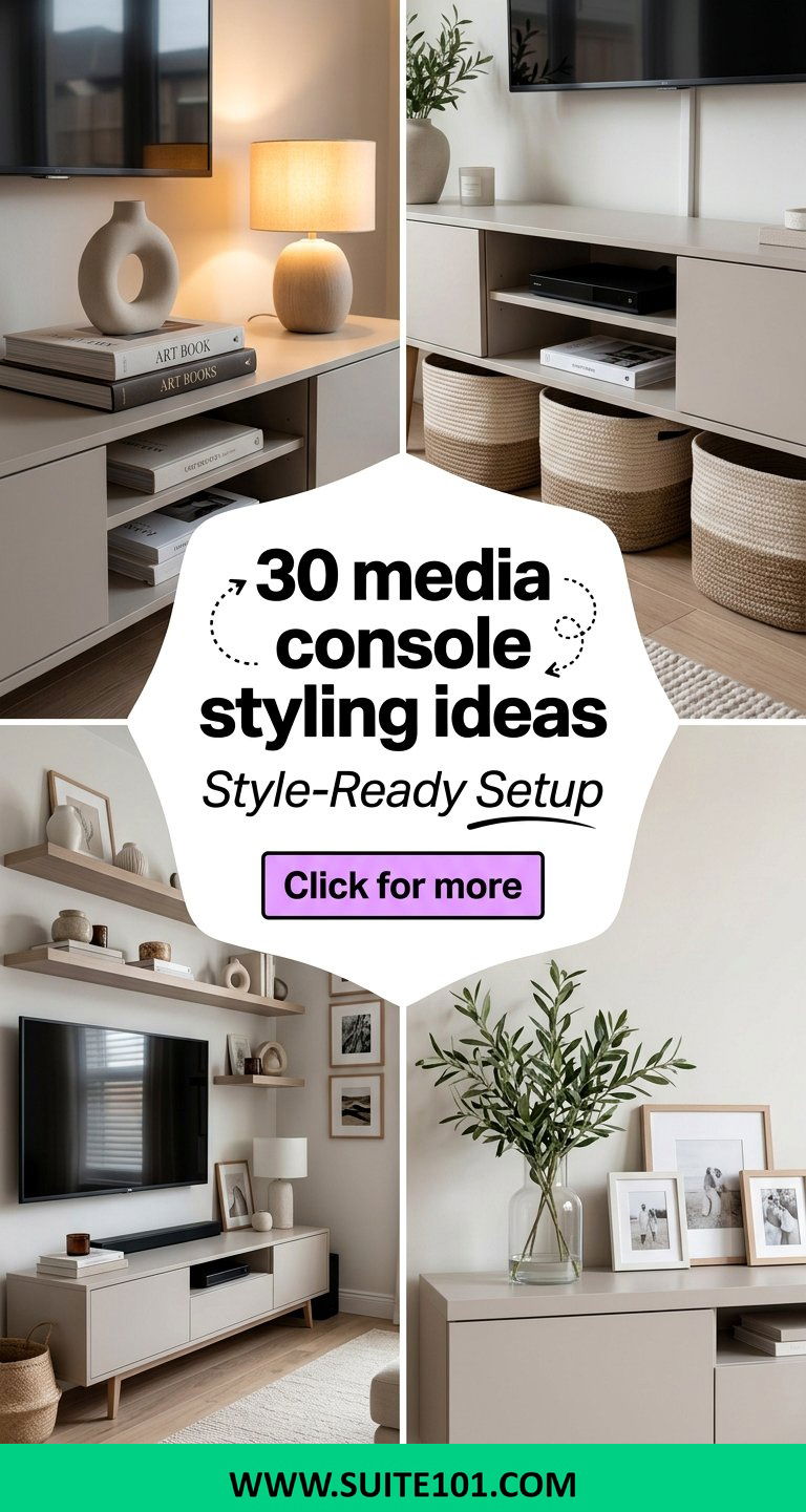 30 media console styling ideas for a Stylish Living Room Setup - 30 media console styling ideas for a Stylish Living Room Setup