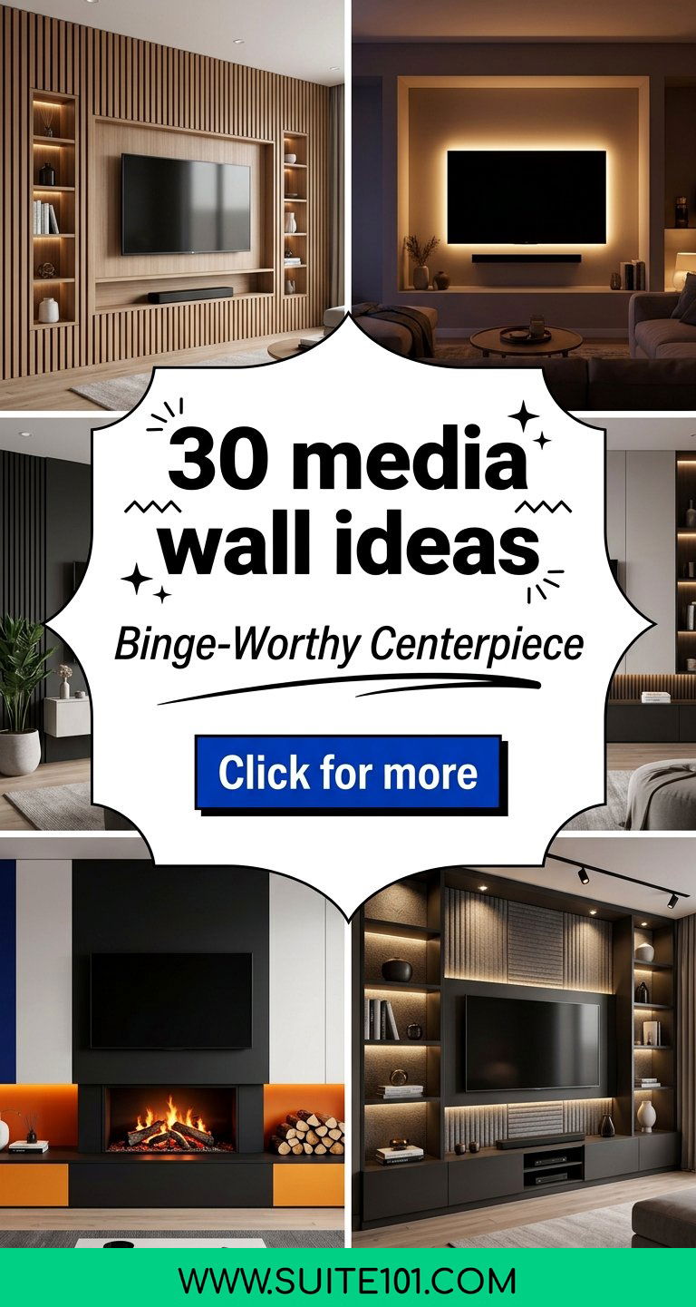 30 media wall ideas for a High-Impact Entertainment Center - 30 media wall ideas for a High-Impact Entertainment Center