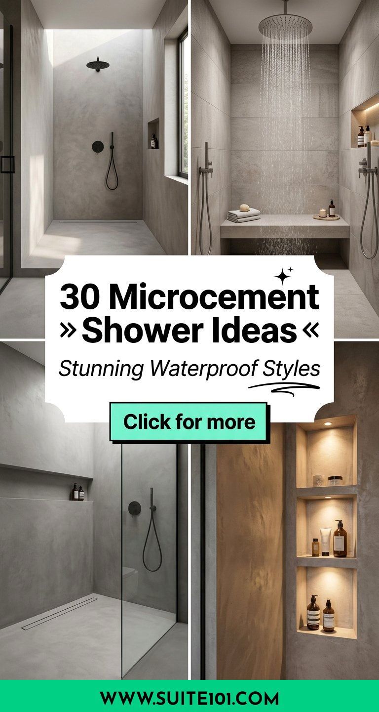30 microcement shower ideas Stunning Waterproof Shower Styles - 30 microcement shower ideas: Stunning Waterproof Shower Styles