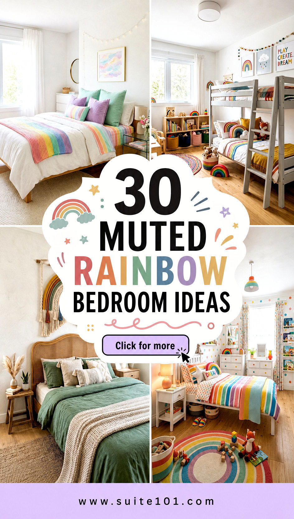 30 muted rainbow bedroom ideas for Calm Cozy Color Combos - 30 muted rainbow bedroom ideas for Calm, Cozy Color Combos