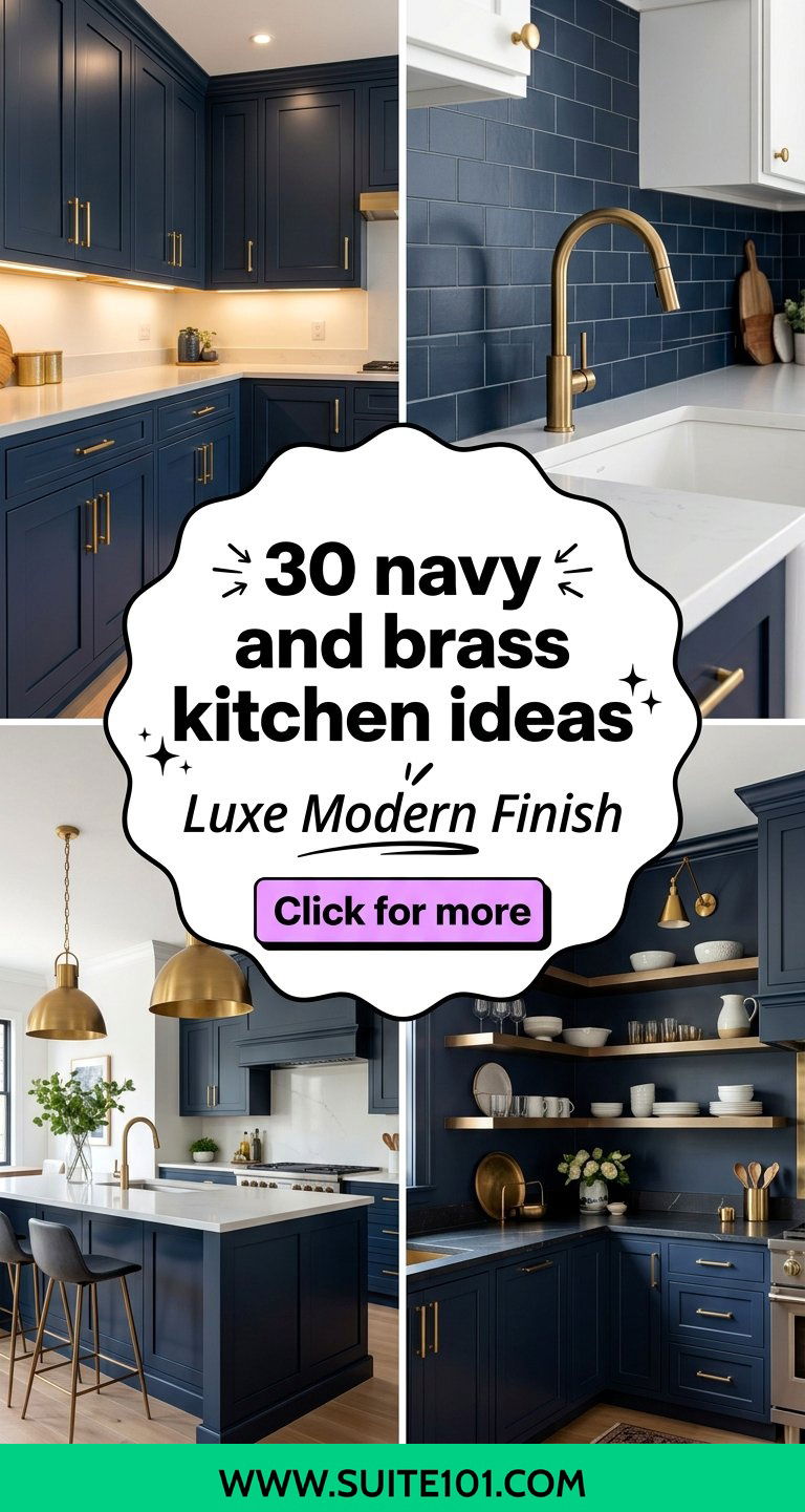 30 navy and brass kitchen ideas for a luxe modern finish - 30 navy and brass kitchen ideas for a luxe, modern finish