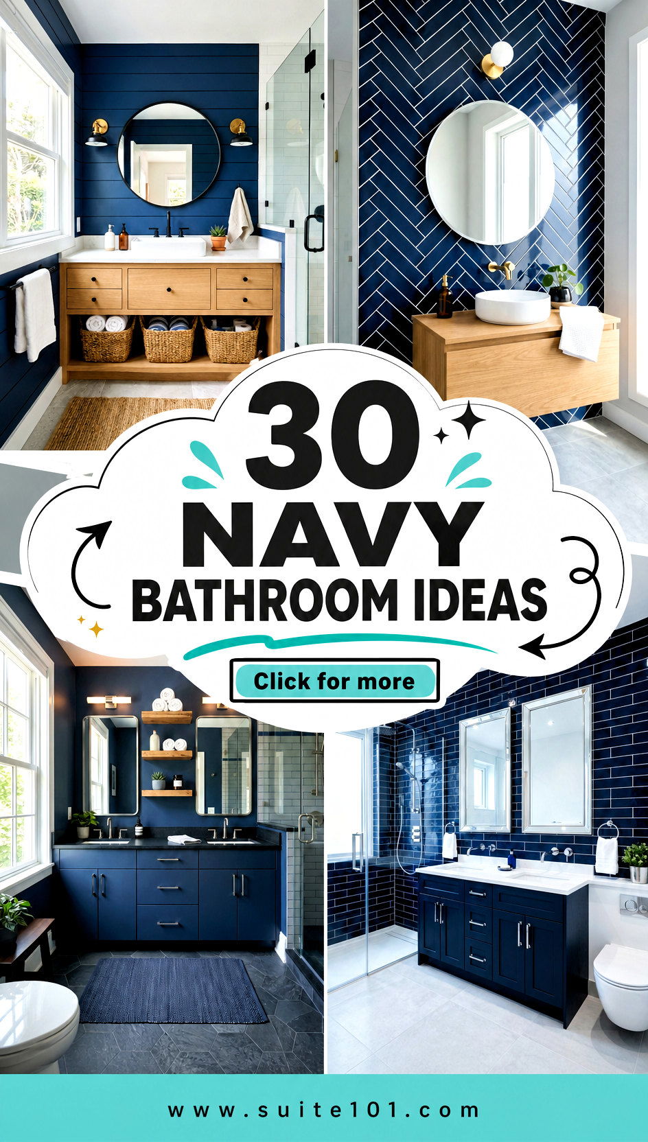 30 navy bathroom ideas for a bold spa-worthy refresh fast - 30 navy bathroom ideas for a bold, spa-worthy refresh fast
