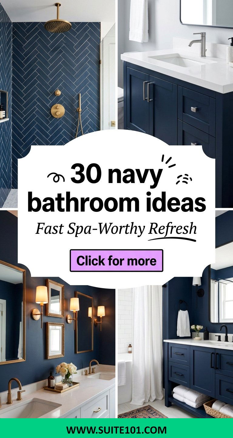 30 navy bathroom ideas for a bold spa-worthy refresh fast - 30 navy bathroom ideas for a bold, spa-worthy refresh fast