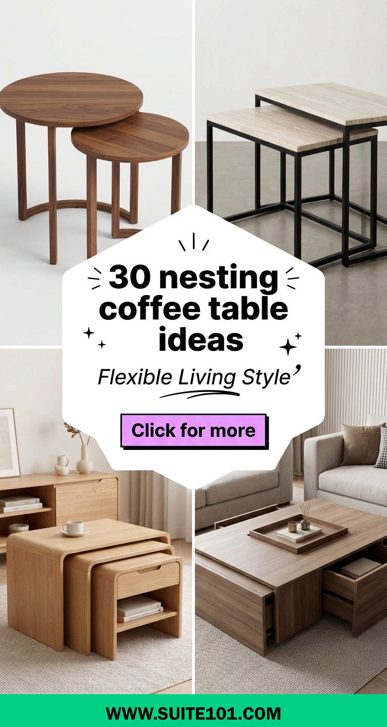 30 nesting coffee table ideas for flexible living room style - 30 nesting coffee table ideas for flexible living room style