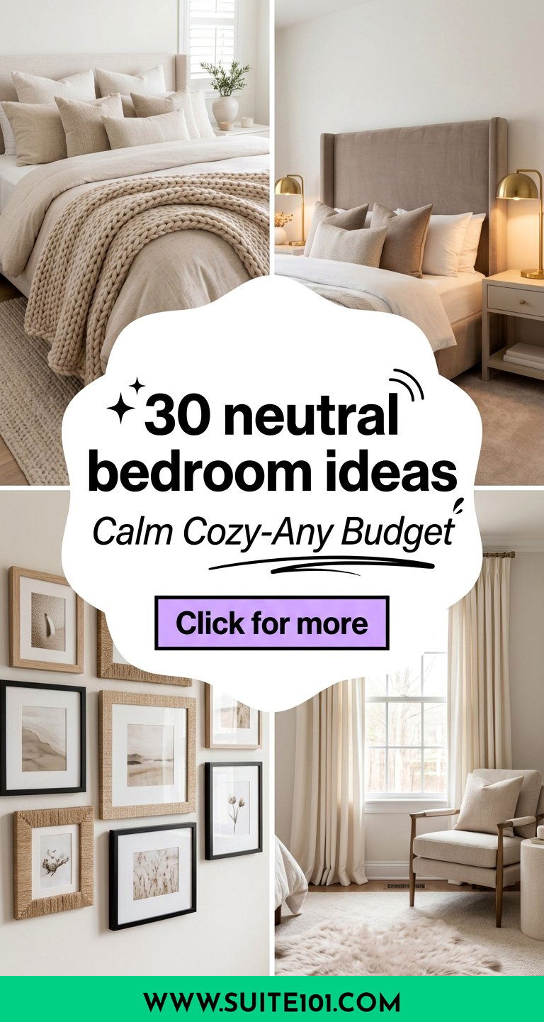 30 neutral bedroom ideas for calm cozy style-any budget - 30 neutral bedroom ideas for calm, cozy style-any budget