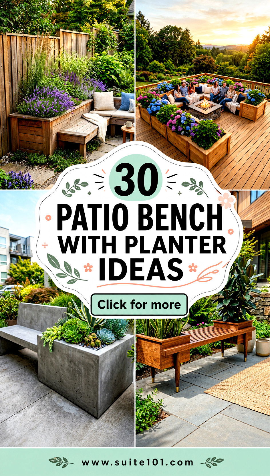 30 patio bench with planter ideas Easy Greens in a Small Space - 30 patio bench with planter ideas: Easy Greens in a Small Space