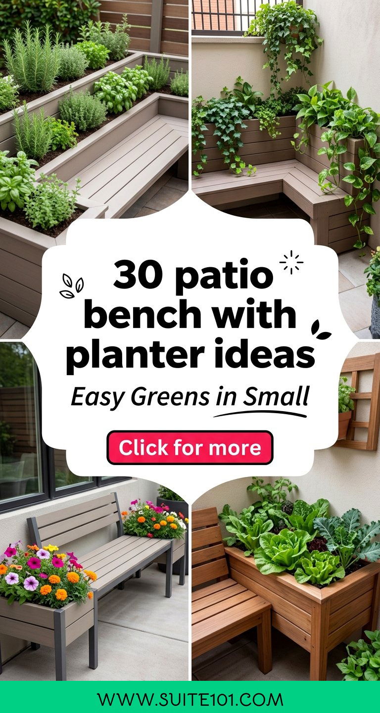 30 patio bench with planter ideas Easy Greens in a Small Space - 30 patio bench with planter ideas: Easy Greens in a Small Space