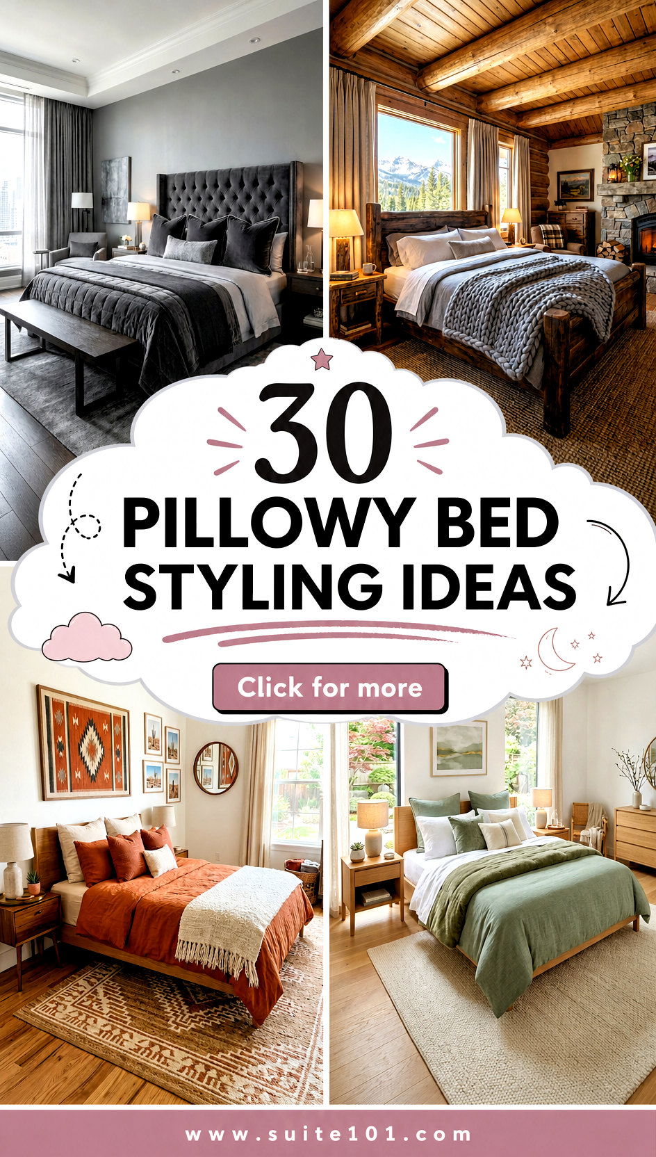 30 pillowy bed styling ideas for a Cozy Bedroom Makeover - 30 pillowy bed styling ideas for a Cozy Bedroom Makeover