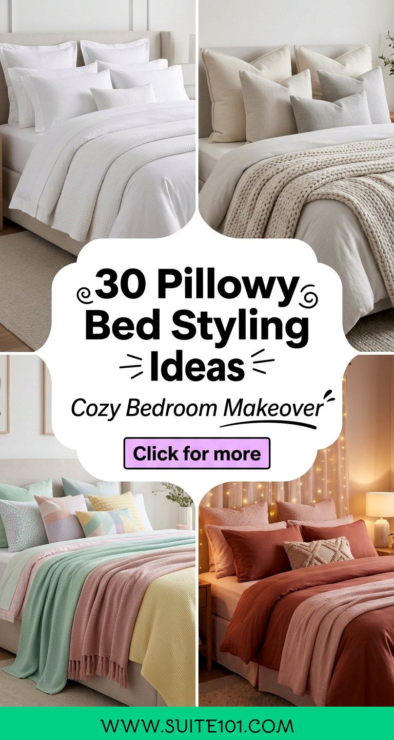 30 pillowy bed styling ideas for a Cozy Bedroom Makeover - 30 pillowy bed styling ideas for a Cozy Bedroom Makeover