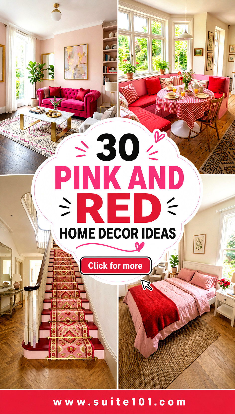 30 pink and red home decor ideas for a Bold Dreamy Look - 30 pink and red home decor ideas for a Bold, Dreamy Look