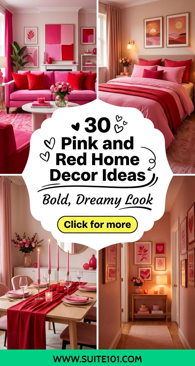 30 pink and red home decor ideas for a Bold Dreamy Look - 30 pink and red home decor ideas for a Bold, Dreamy Look