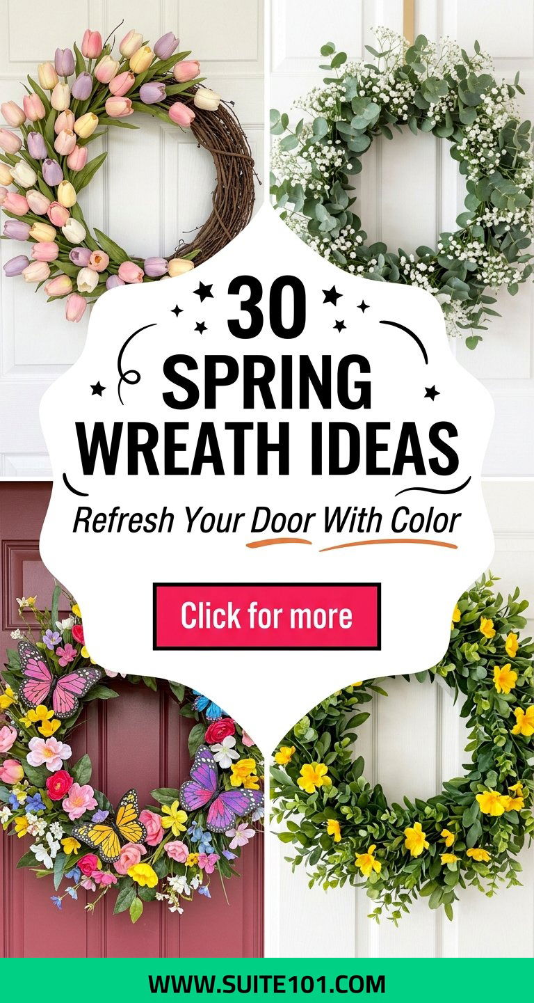 30 spring wreath ideas to Refresh Your Door With Color - 30 spring wreath ideas to Refresh Your Door With Color