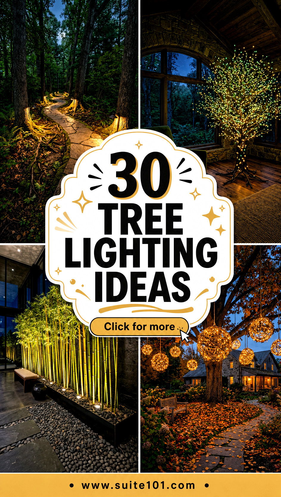 30 tree lighting ideas Magical Outdoor Glow for Night - 30 tree lighting ideas: Magical Outdoor Glow for Night