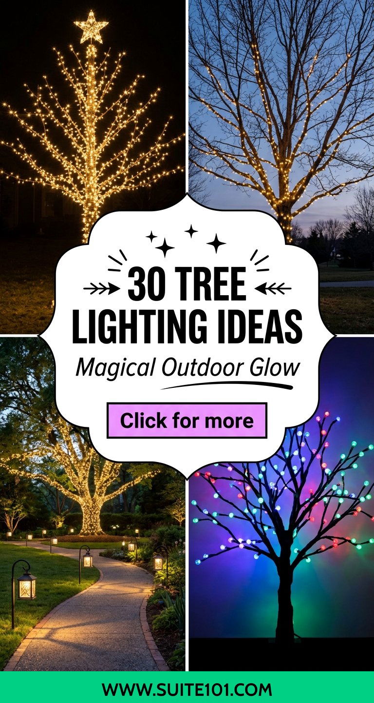 30 tree lighting ideas: Magical Outdoor Glow for Night - Suite 101