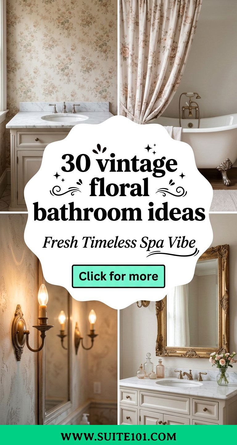 30 vintage floral bathroom ideas For a Fresh Timeless Spa Vibe - 30 vintage floral bathroom ideas For a Fresh, Timeless Spa Vibe